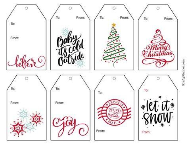 44 Free Printable Gift Tag Templates Template Lab