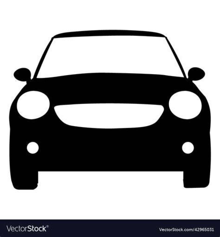 City car front view silhouette Royalty Free Vector Image