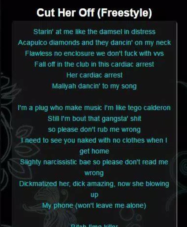 Cut Her Off Lyrics