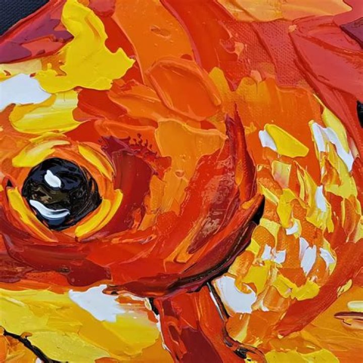 Goldfish by Lisa Fahey Abstract art painting, Colorful paintings