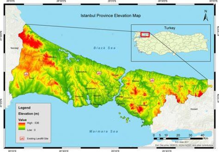 Istanbul province elevation map Download Scientific Diagram