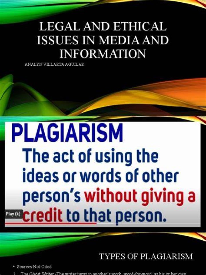 Media Ethics and Society Plagiarism A Way of Writing in Journalism