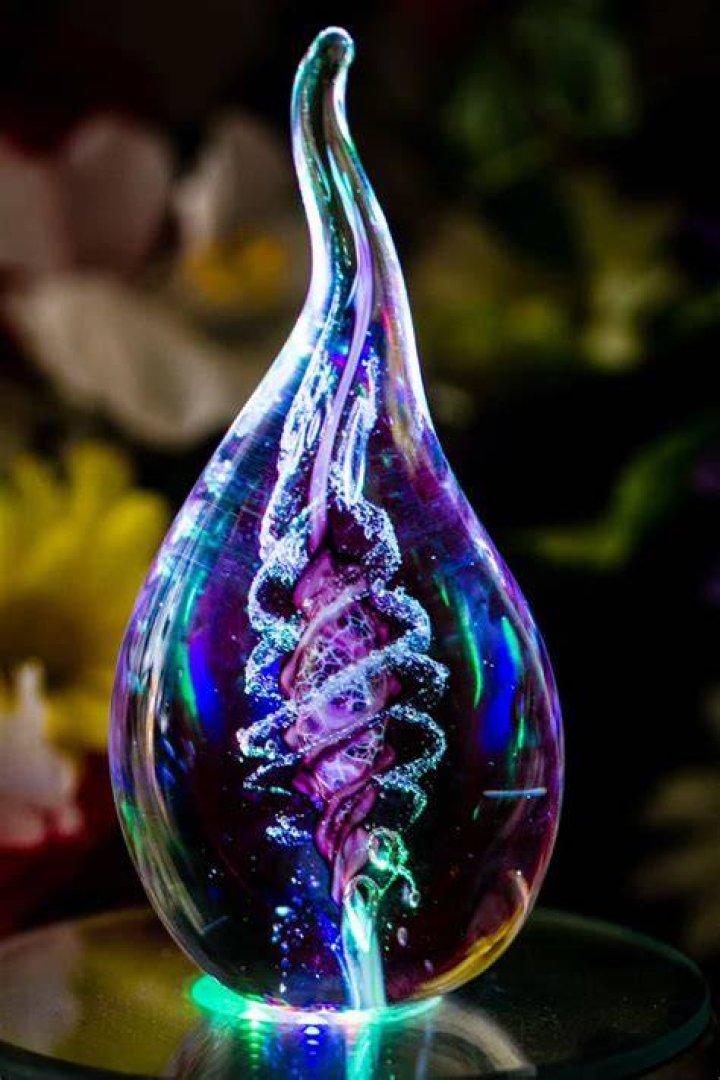Memorial cremation ashes in glass handmade vase includes Etsy