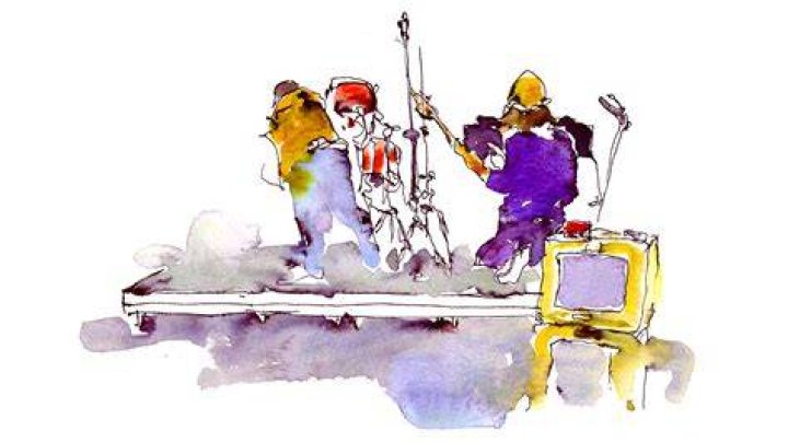 Musicians Dip Pen and Watercolor In the Dark