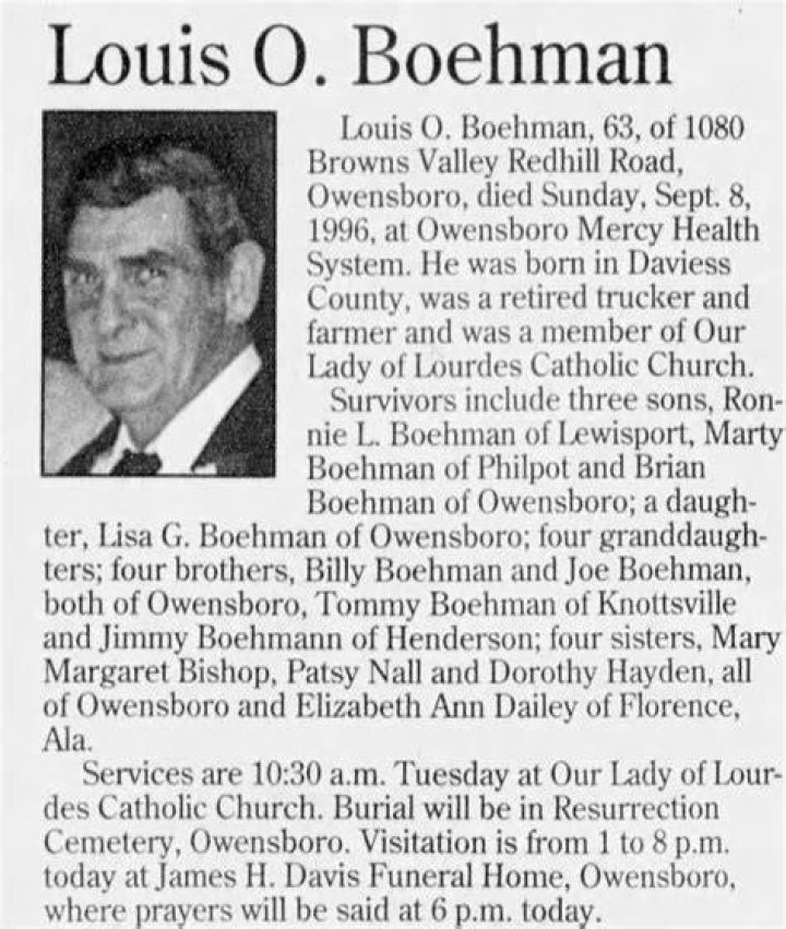 Obituary for Larry Boehman August 13, 2023 Hardinsburg, KY