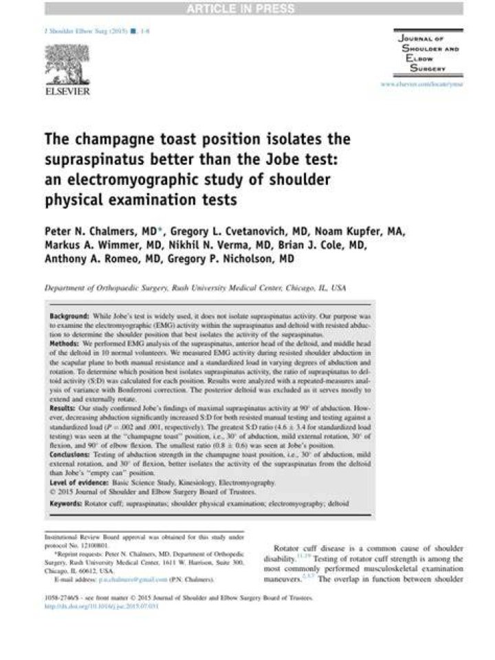 (PDF) The champagne toast position isolates the supraspinatus better