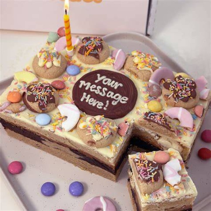 Personalised Cookie Cakes from Millie&rsquo;s Cookies make an ideal treat for