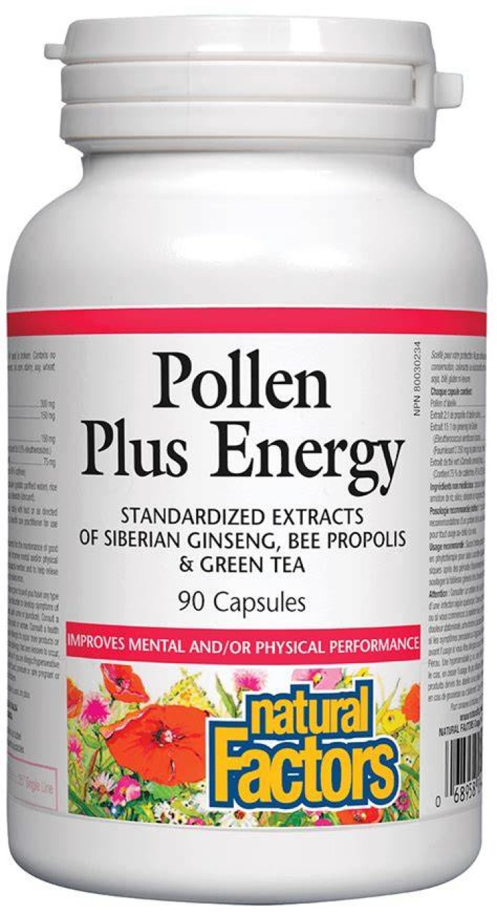 Pollen Plus Energy, 90 caps (Natural Factors) Gaudaur Natural Foods