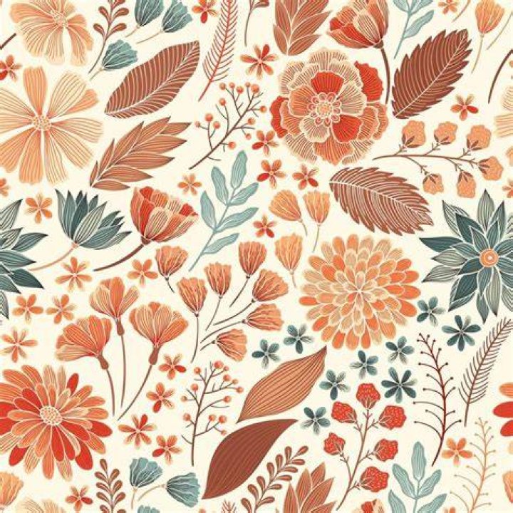 Seamless Orange Floral Pattern 1271927 Vector Art at Vecteezy