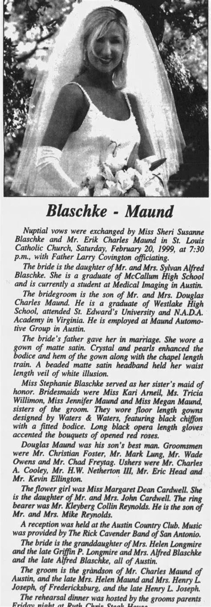 Who is Sheri Blaschke Maund of Austin TX? Meet Erik Charles Maund Wife